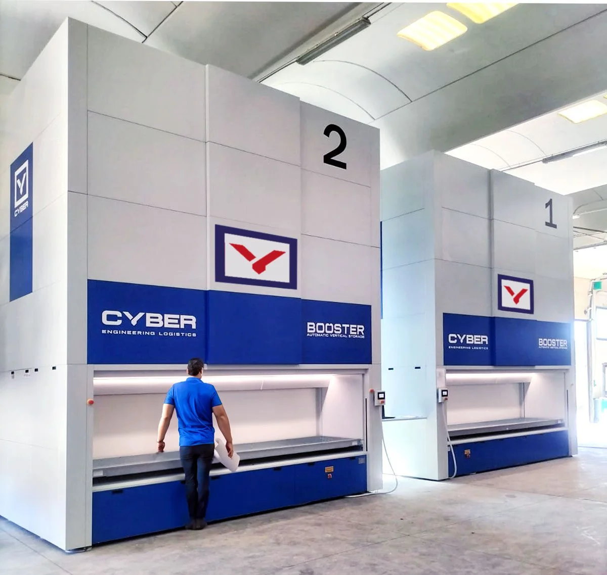 Cyber Booster vertical lift modules in production