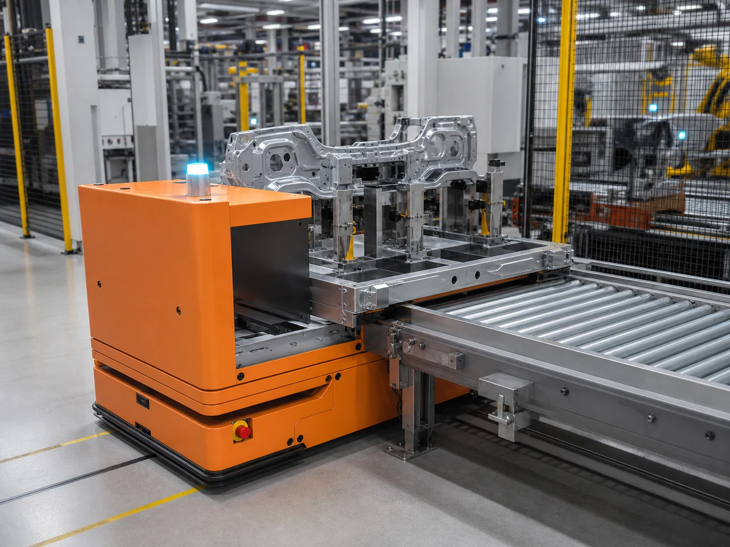 CMR konveyörlü mobil robot sahada