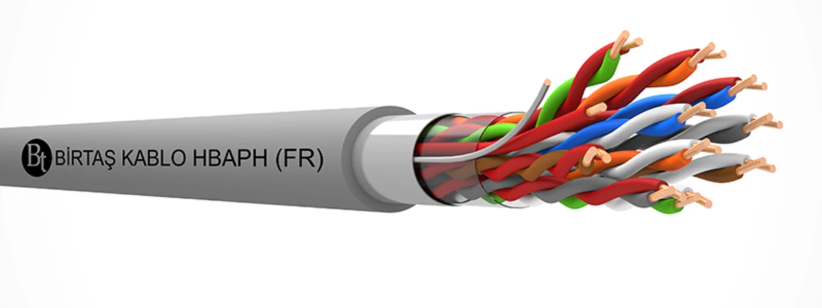 Official cross-sectional view of Birtaş Kablo HBAPH FR multi-pair shielded telephone cable