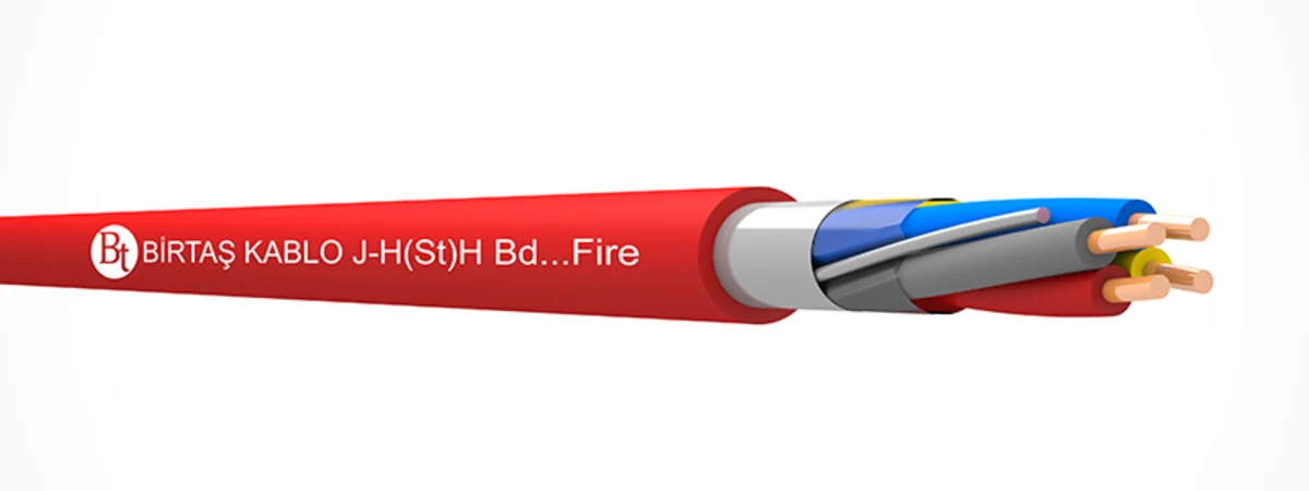 Official cross-section of Birtaş Kablo J-H(St)H Bd Fire halogen-free shielded fire-alarm cable