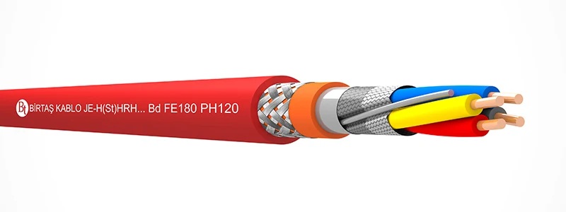 Birtaş JE-H(St)HRH FE180 PH120 braid-armored fire-resistant installation cable