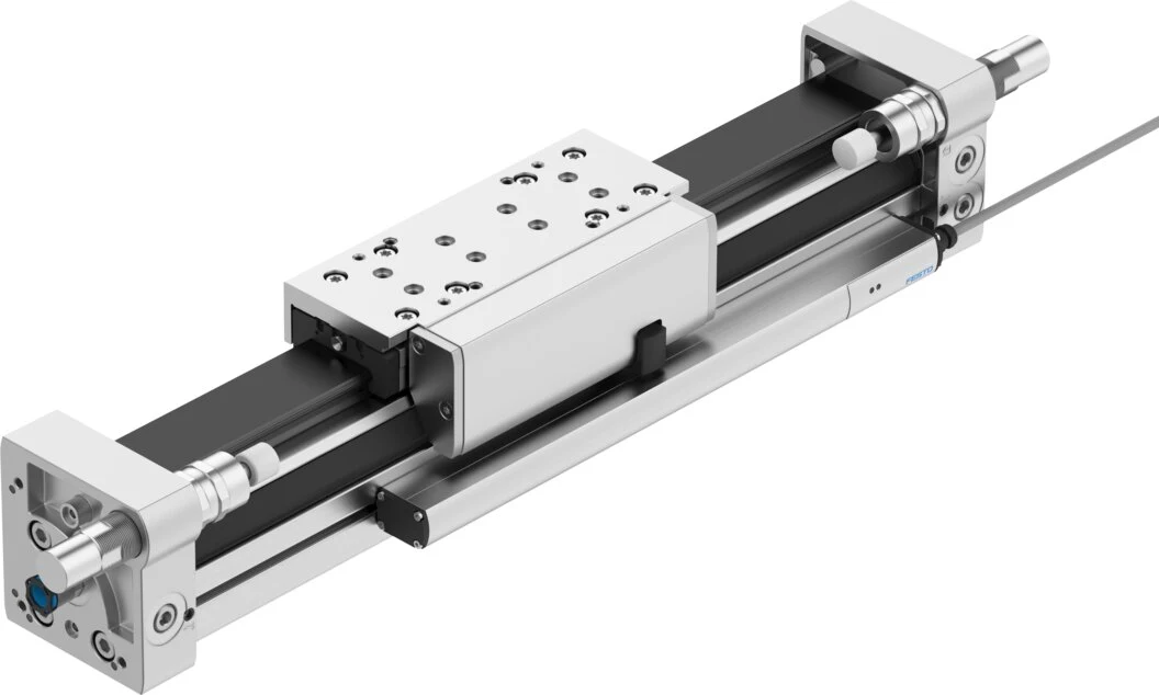 Official product image of the Festo DGCI rodless linear drive with displacement measurement