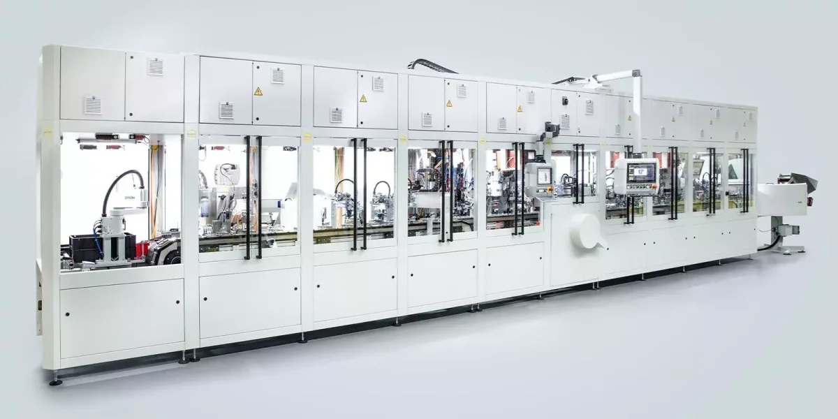 A multi-station automatic assembly and testing facility developed by HARTING Applied Technologies