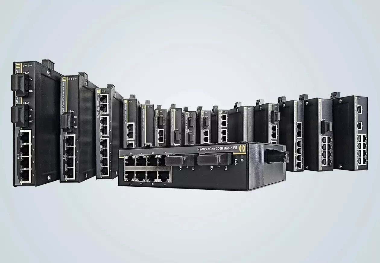 HARTING Ha-VIS eCon 3000 dar gövdeli endüstriyel Ethernet switch ailesi