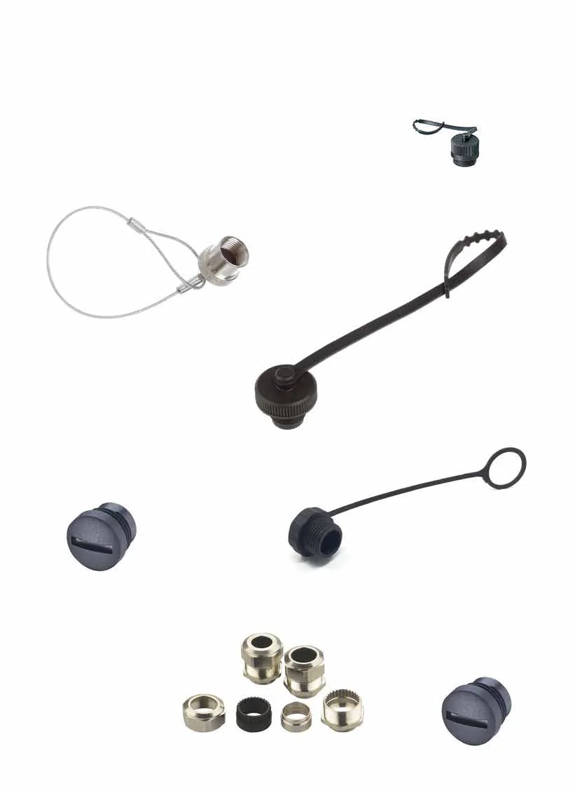 Nemus M12 connector protective caps and connection accessories
