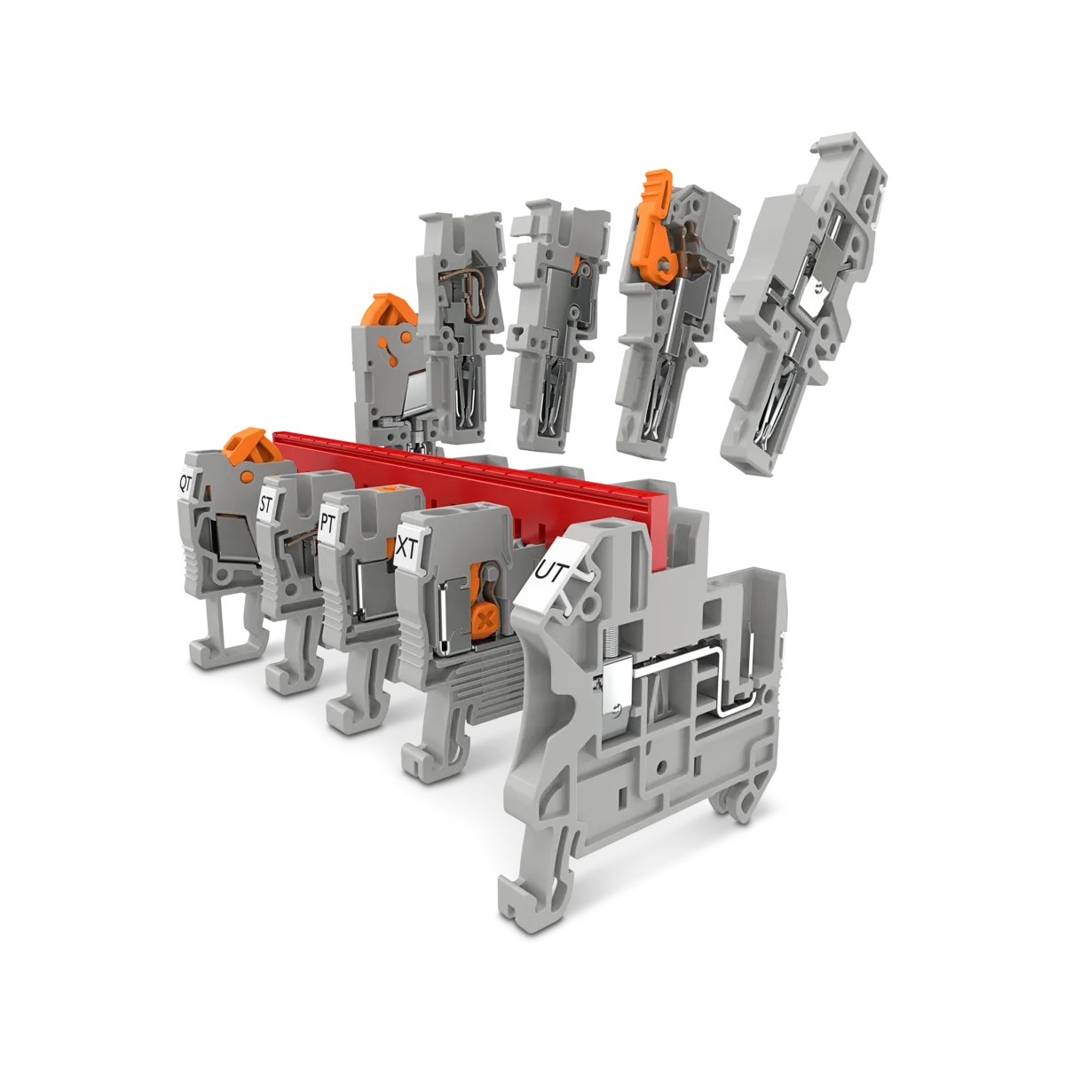 Phoenix Contact Push-X, Push-in ve vidalı bağlantı teknolojilerine sahip ray klemensleri
