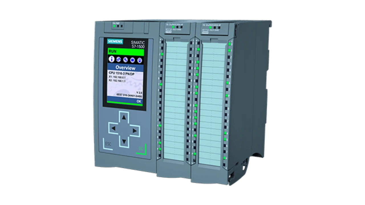 Official product image of the Siemens SIMATIC S7-1500 controller family