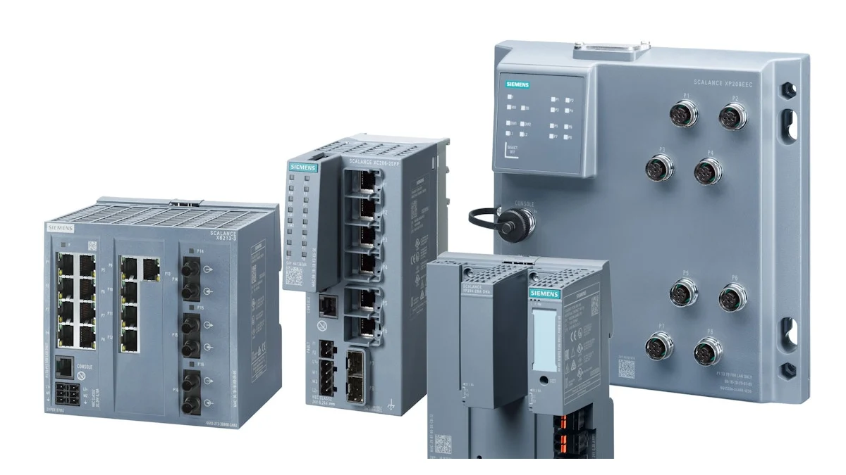 Siemens SCALANCE X-200 yönetilebilir endüstriyel Ethernet anahtarları resmî ürün ailesi görseli