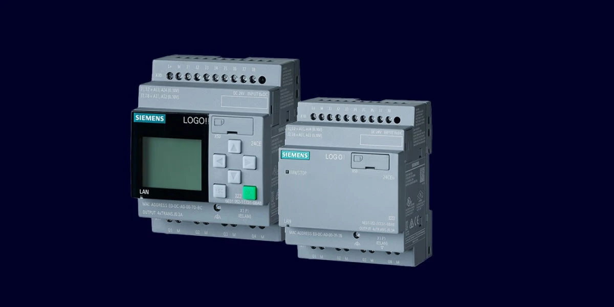 Siemens LOGO! 9 ekranlı ve ekransız temel modüllerin resmî ürün görünümü