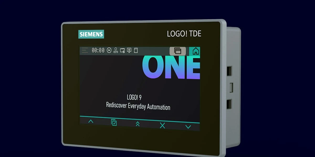 Siemens LOGO! 9 uyumlu LOGO! TDE dokunmatik operatör panelinin resmî görünümü