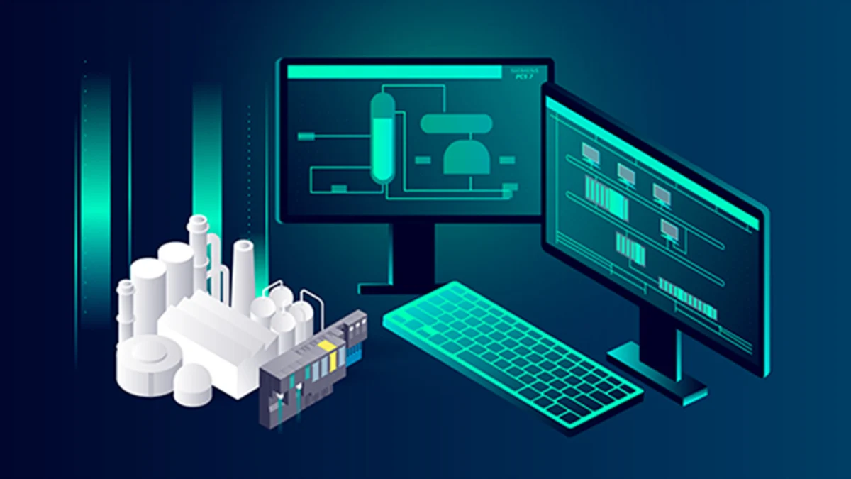 Operator and plant visualization representing the SIMATIC PCS 7 process control system.