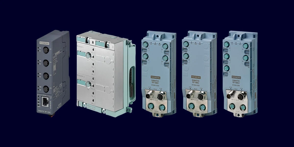 The official product appearance of the Siemens SIMATIC RF100C RFID communication module family